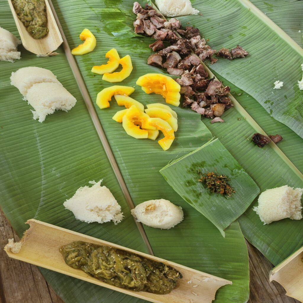 comida con bambu